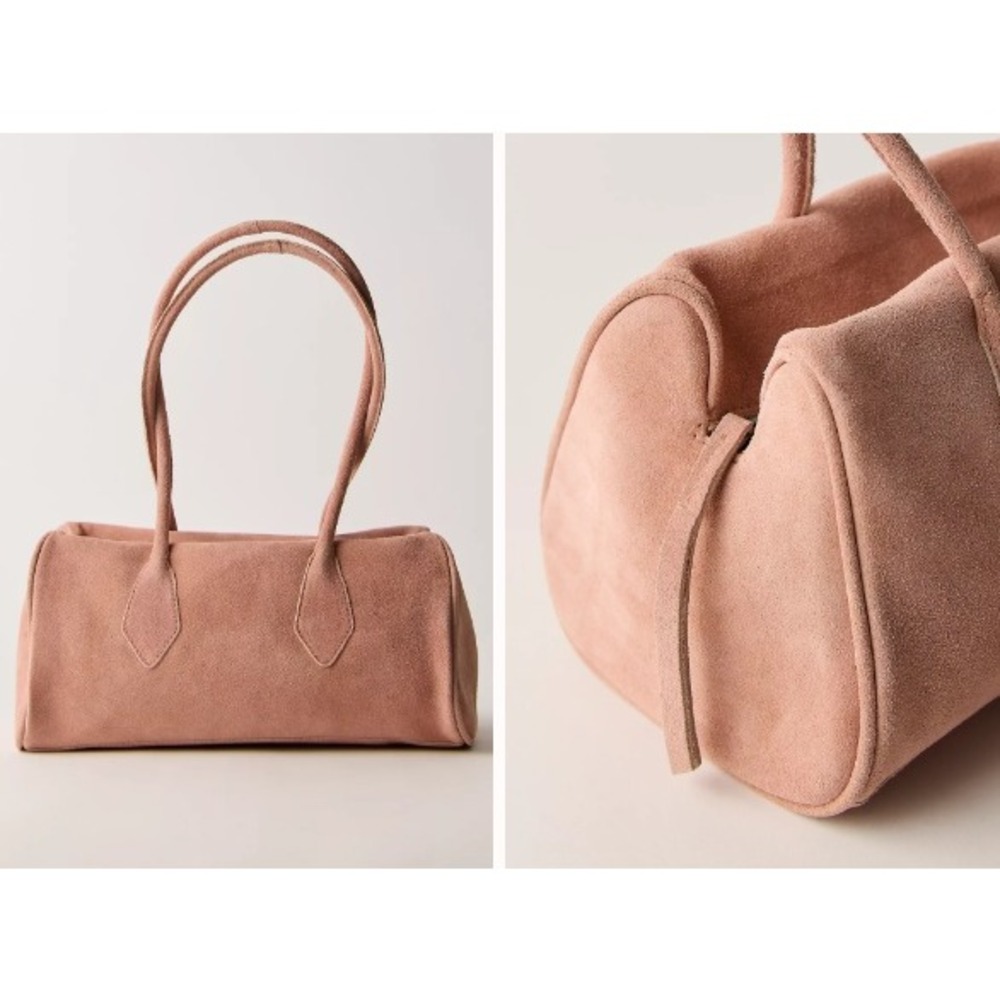 Free People Sierra Suede Shoulder Bag Apricot Sold Out Barrel Bag‎ NWT